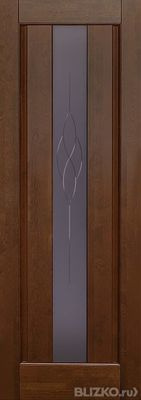 Дверь межкомнатная массив ольхи, Версаль ДО (остекл.) цвет античный орех
