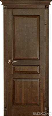 Дверь межкомнатная из массива ольхи, Валенсия ДГ, цвет античный орех