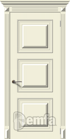 Дверь межкомнатная МДФ Багет-1 ПГ эмаль крем