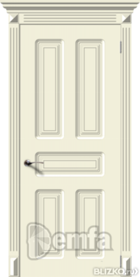 Дверь межкомнатная МДФ Опера эмаль крем ПГ патина серебро