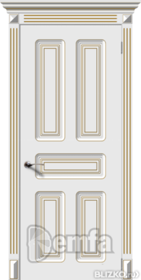 Дверь межкомнатная МДФ Опера эмаль белая ПГ патина золото