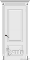 Дверь межкомнатная МДФ Ноктюрн эмаль белая ПГ патина серебро