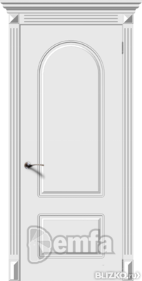 Дверь межкомнатная МДФ Минуэт эмаль белая ПГ патина серебро