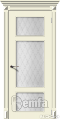 Дверь межкомнатная МДФ Увертюра эмаль крем ПО патина серебро