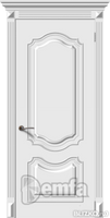 Дверь межкомнатная МДФ Багет-4 эмаль белая ПГ патина золото