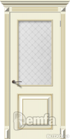 Дверь межкомнатная МДФ Багет-2 эмаль крем ПО патина серебро