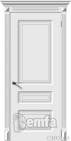 Дверь межкомнатная МДФ Трио эмаль белая ПГ патина серебро