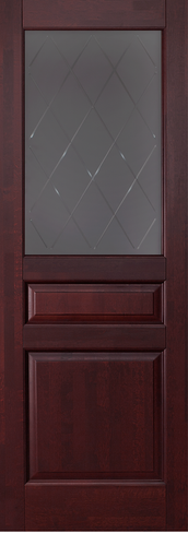 Дверь межкомнатная массив ольхи, Валенсия ДО (остекленная), цвет махагон