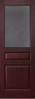 Дверь межкомнатная массив ольхи, Валенсия ДО (остекленная) , цвет махагон