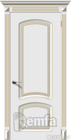 Дверь межкомнатная МДФ Ария эмаль белая ПГ патина золото