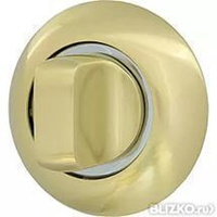 Круглая ручка-завертка поворотная WC-BOLT BK6-1SG/CP-1 матовое золото/ни