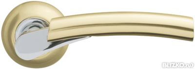 Дверная ручка раздельная Vega LD21-1SG/CP-1 матовое золото/никель