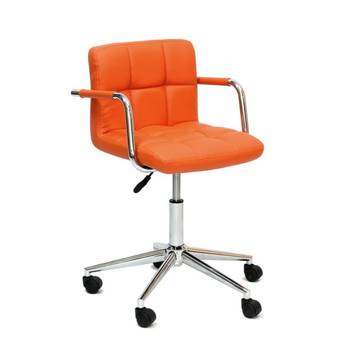 Полубарный стул на колесах Barneo N-69 Kruger Arm (Оранжевый)