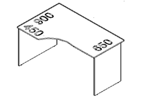 Стол криволинейный левый 1400х900х750