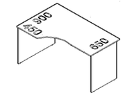 Стол криволинейный левый 1400х900х750
