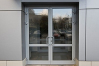 Алюминиевые входные двери двустворчатые 1800*2100 мм теплые