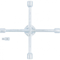 Ключ-крест баллонный, 17 х 19 х 21 х 22 мм, под квадрат 1/2, усиленный, с переходником на 1/2 Stels STELS