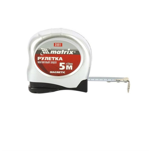 Рулетка Magnetic, 5 м х 19 мм, магнитный зацеп Matrix MATRIX