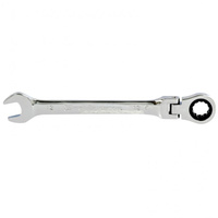 Ключ комбинированный трещоточный, 12 мм, CrV, шарнирный, зеркальный хром