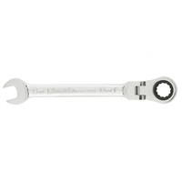 Ключ комбинированный трещоточный, 13 мм, CrV, шарнирный, зеркальный хром