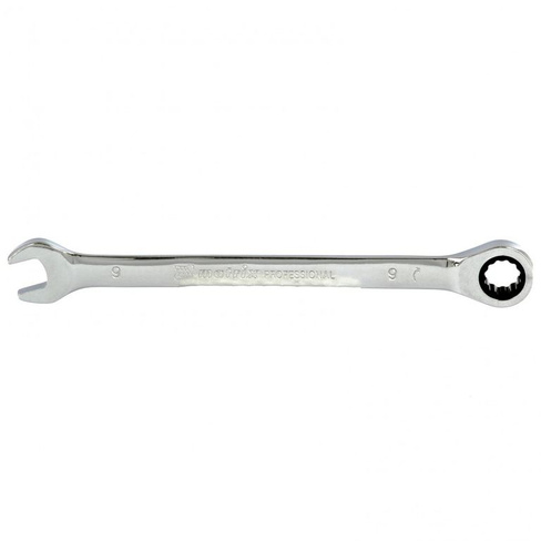 Ключ комбинированный трещоточный, 9 мм, CrV, зеркальный хром MATRIX
