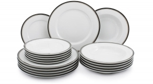 Набор тарелок на 6 персон 18 предметов Изящная платина, Сабина 02160129-0011, Leander