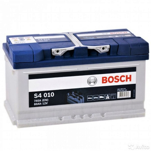 АКБ 80Ач "BOSCH S4 010" О.П. 315х175х175 Низкий