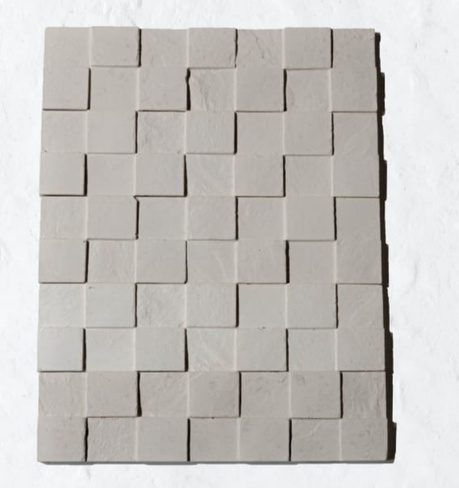 Декоративный камень кирпич шахматный белый 35x9 см