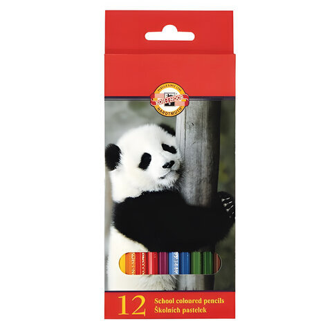 Карандаши цветные KOH-I-NOOR Animals 12 цветов грифель 28 мм заточенные европодвес 3552/12 3552012008KSRU