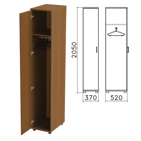 Шкаф для одежды Монолит 370х520х2050 мм цвет орех гварнери ШМ52.3