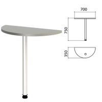 Стол приставной полукруг Этюд 700х350х750 мм цвет серый Комплект