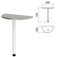 Стол приставной полукруг Этюд 600х350х750 мм цвет серый Комплект