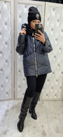Куртка женская темно-серая, модель 9203, размеры с 42-54