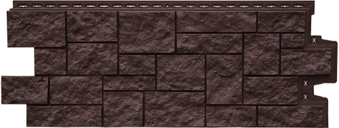 Фасадная панель Grand Line Дикий камень Стандарт коричневая