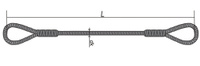 Строп канатный петлевой СКП 0,5 (УСК) опрессовка Длина 5м D каната 7,6