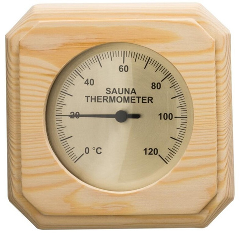 Термометр для бани и сауны SAWO стрелочный квадратный кедр 220-TD