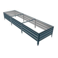 Грядка оцинкованная с полимерным покрытием 0,8х3,0х0,35 м, Серая