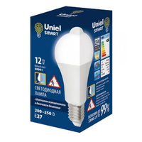 Лампа светодиодная груша 10W Uniel A60 Е-27 с датчиком освещённости 4000К UL-00005710