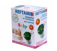 Репеллент "Рефтамид" Детский комплект фумигатор+флакон с жидкостью, 45 ночей, без запаха 6-224