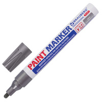 Маркер-краска лаковый (paint marker) 4 мм, СЕРЕБРЯНЫЙ, НИТРО-ОСНОВА, алюминиевый корпус, BRAUBERG PROFESSIONAL PLUS, 151