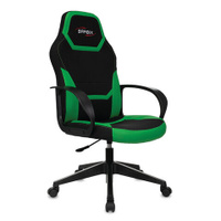 Кресло компьютерное BRABIX "Alpha GM-018", ткань/экокожа, черное/зеленое, 532639