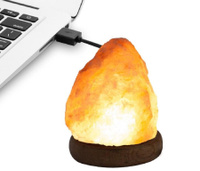 Соляной светильник Stay Gold на деревянной основе (вес до 0,5 кг) с USB