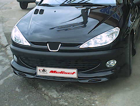 Передняя нижняя юбка под покраску (стекловолокно) Peugeot 206 1998-2012
