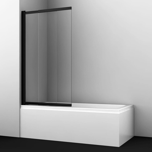 Раздвижная распашная двухстворчатая стеклянная шторка на ванну WasserKraft Dill
