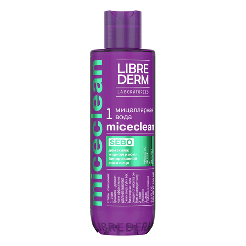 Мицеллярная вода SEBO для жирной и комбинированной кожи Miceclean, 200 мл, Librederm LIBREDERM