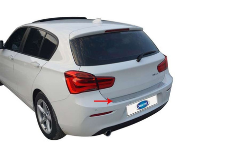 Порог заднего бампера матированный Omsa (сталь) BMW 1 серии 2011-2019 HB 5D