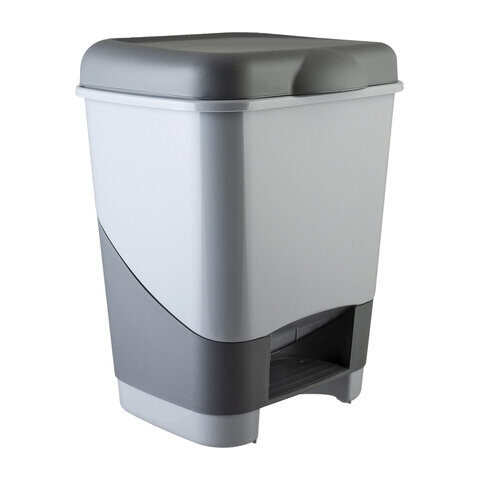Ведро-контейнер 20 л с педалью для мусора 43х33х33 см цвет серый/графит 428-СЕРЫЙ 434280165