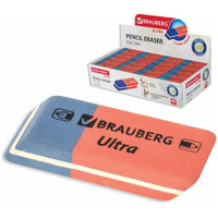 Ластик Brauberg Ultra (42х14х8мм, красно-синий, натуральный каучук) 80шт. (228708) BRAUBERG