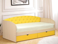 Каркас кровати-софа с накладкой Н-4 800х1900/2000 мм с желтым ящиком ЛДСП