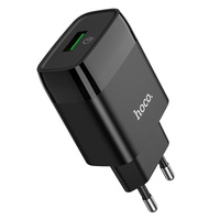 Адаптер постоянного тока Hoco C72Q, 1 гн.USB 5В, 3,0А QC3.0, чёрный